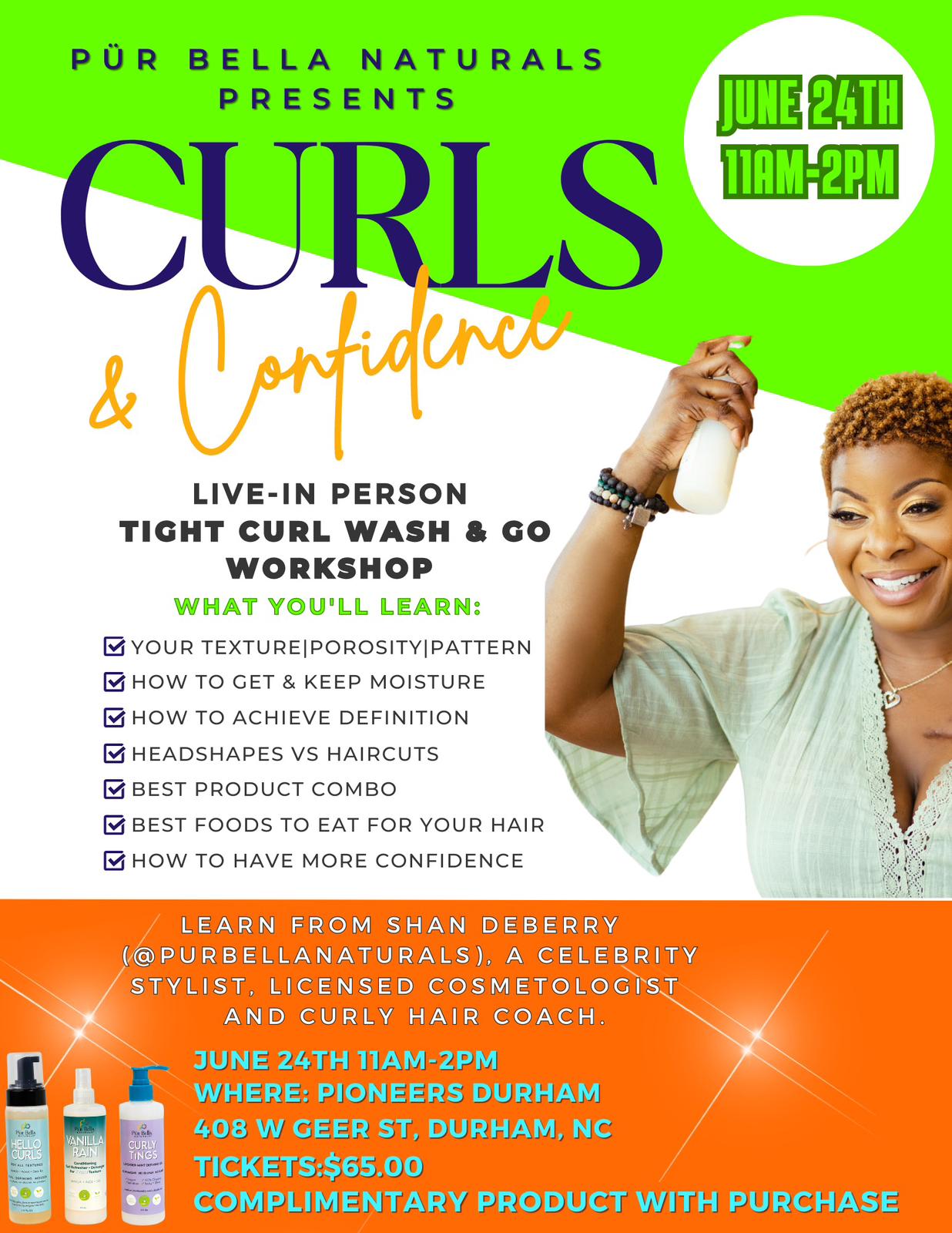 🌟 Introducing Live-In Person Curls & Confidence Class! 🌟 (Virtual available also)