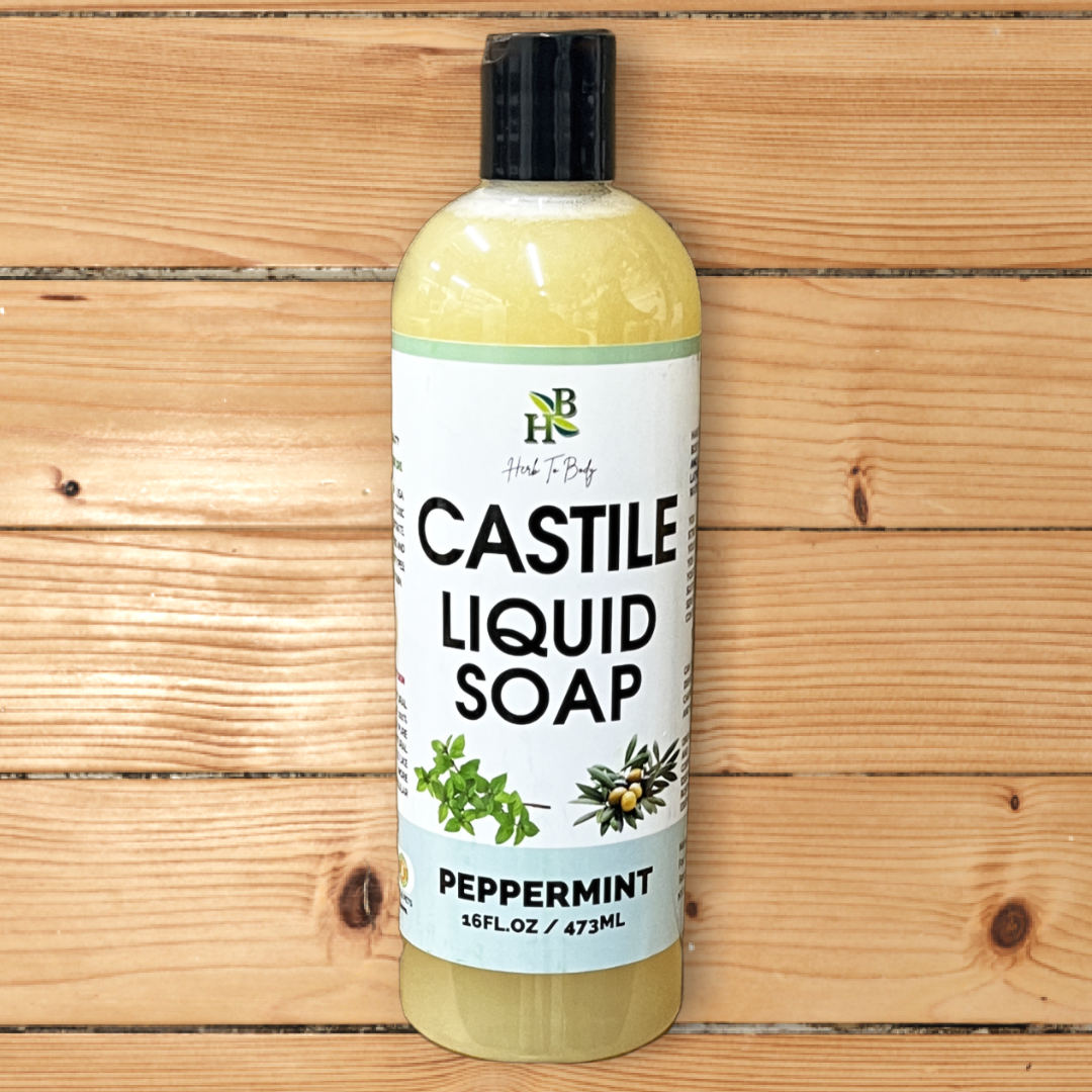 Peppermint Castile Liquid Soap 16oz - Organic - Non-GMO